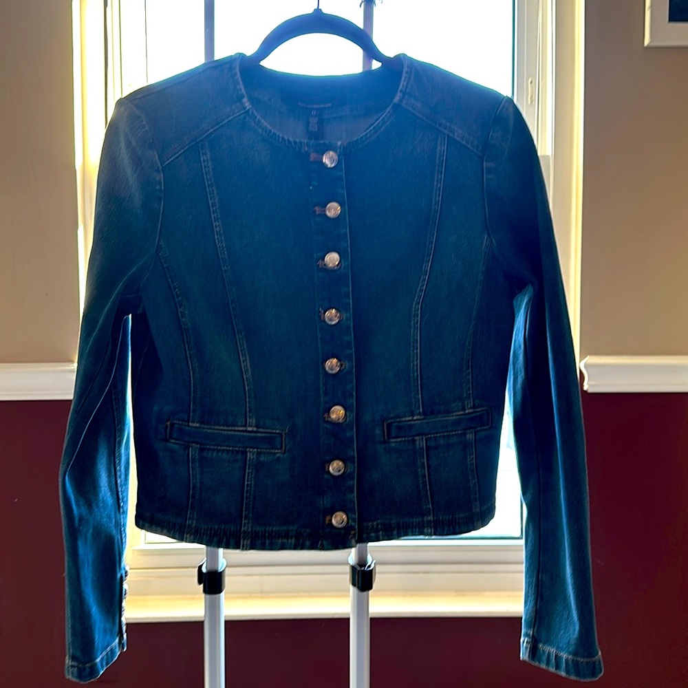 NWT White House Black Market Cropped Denim Jacket